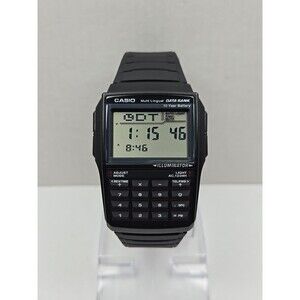 Casio DBC 32 Databank Calculator Illuminator 13 Language New Battery Watch Black